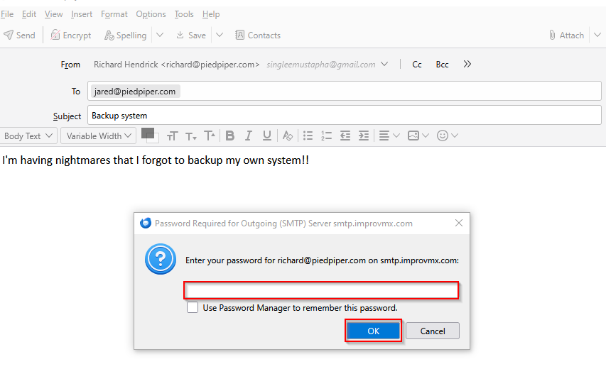 Thunderbird Password Authentication